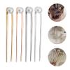 LALAFINA 4pcs Metal Hair Forks Elegant Chignon Hair Sticks for Updo Hairstyles for Women and Gunmetal view 3