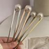 LALAFINA 4pcs Metal Hair Forks Elegant Chignon Hair Sticks for Updo Hairstyles for Women and Gunmetal view 4