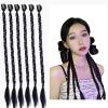 6pcs Synthetic Braid Female Y2K Jumbo Braiding Ponytail Playful and Cute Simulation Boxing Braid Signle Clip Ombre Color DIY Hair Extensions (1B/Blue) view 1