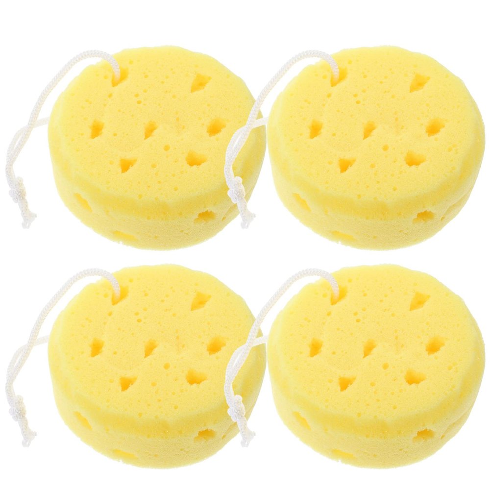 FOMIYES 4pcs Exfoliating Body Sponge for Bathing Shower Loofah for Men Women Boys and Girls Soft Bath Scrubber for Rich Deep Cleansing