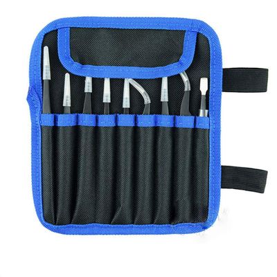 9 PCS ESD Tweezers Set, Anti-Static Stainless Steel Tweezers Kit, Non-magnetic Tweezers for Lab, Electronics, Jewelry, Nail Hair Eyebrow Plucker Beauty Slanted Tip