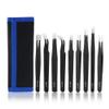 9 PCS ESD Tweezers Set, Anti-Static Stainless Steel Tweezers Kit, Non-magnetic Tweezers for Lab, Electronics, Jewelry, Nail Hair Eyebrow Plucker Beauty Slanted Tip view 2