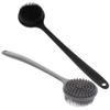 Beavorty 2pcs Silicone Shower Brush Handle Ergonomic Body Scrubber for Exfoliating and Massaging Skin Includes Black and Gray Bathing Brush for Back Cleaning view 1