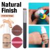 Makeup Set For Women Full Kit - 12 Colors Nude Shimmer Eyeshadow Palette, Patting Powder Highlighter, Eyebrow Contour Kit, Liquid Foundation + Concealer Brush, Black Mascara and Stamp Liquid Eyeliner , 3pcs Matte Liquid Lipstick Set with 2 Powder Puf view 4