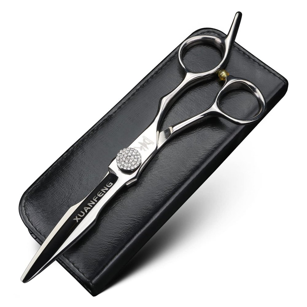 Diamond Screw Hair Scissors 6 inch JP440C Steel is Suitable for Family Hair Cutting, Professional Cutting and thinning Scissors Hairdresser Hair Styling Scissors, (Cutting Scissors)