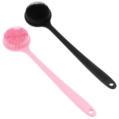 Beavorty 2pcs Handle Silicone Back Scrubber Bath Brush for Gentle Exfoliation and Deep Cleansing Includes for Daily Shower Use and Relaxation