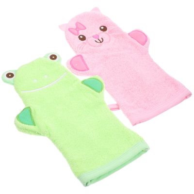 2pcs Bath Gloves Shower Gloves Exfoliating Mitt Skin Scrubbing Mittens Body Exfoliator Exfoliating Gloves for Body Kid Gloves Girl Exfoliating Gloves Clean Tool Cotton Child