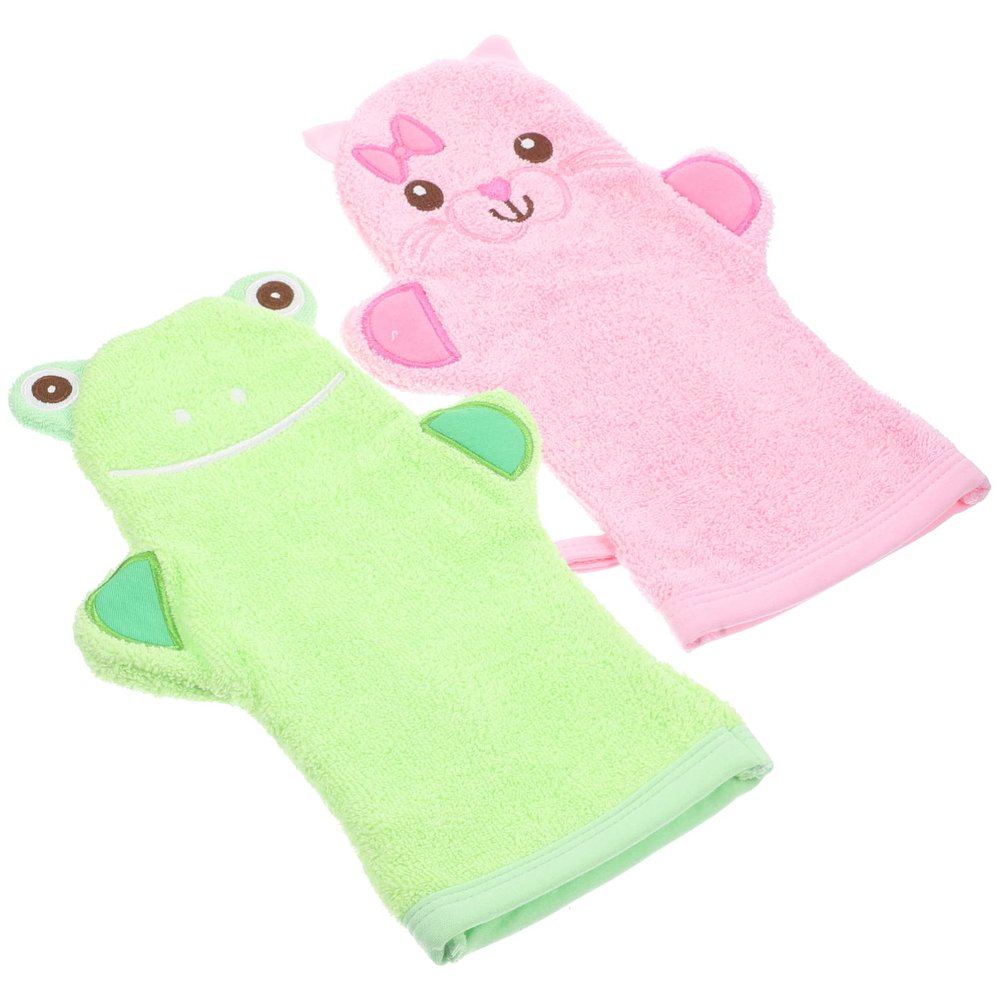 2pcs Bath Gloves Shower Gloves Exfoliating Mitt Skin Scrubbing Mittens Body Exfoliator Exfoliating Gloves for Body Kid Gloves Girl Exfoliating Gloves Clean Tool Cotton Child