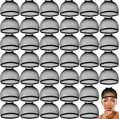 100 Pcs Wig Cap Mesh Wig Cap Net Closed End Hair Net Bald Wig Net Liner Weaving Caps for Kids Women Men Halloween Cosplay (Black)