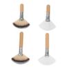 KALLORY 4pcs Fan Makeup Brush Soft Bristles for Blush Powder and Foundation and Handle Applicators for Facial Makeup view 1