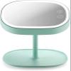 Tabletop Mirror Makeup Mirror LED Lighted Makeup Vanity Mirror Rechargeable Portable Vanity Travel Mirrors Dimmable Touch Screen with Organizer Storage 180 Adjustable Rotation White Cosmetic Mirr view 1