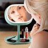 Tabletop Mirror Makeup Mirror LED Lighted Makeup Vanity Mirror Rechargeable Portable Vanity Travel Mirrors Dimmable Touch Screen with Organizer Storage 180 Adjustable Rotation White Cosmetic Mirr view 2
