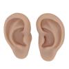 Dioche 1 Pair Silicone Ear Model Piercing Practice Model Silicone Ear Model Ear Body Part Kit for Earrings Display Ear Piercing Exercise (Deep Skin Color) view 1