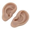 Dioche 1 Pair Silicone Ear Model Piercing Practice Model Silicone Ear Model Ear Body Part Kit for Earrings Display Ear Piercing Exercise (Deep Skin Color) view 2
