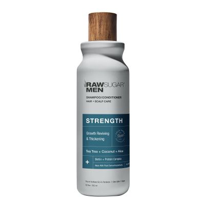 Men's 2-in-1 Shampoo & Conditioner | Strengthen: Growth Reviving & Thickening | Tea Tree + Coconut + Aloe | 18 fl oz
