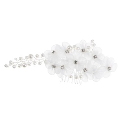 SOLUSTRE wedding Headwear flower hair clips for women Vintage Hair Side Combs bridal hair accessory rhinestone bridal comb flower hair accessories hair comb bride flowers White Red