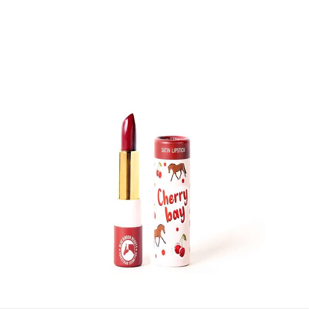 Blue Ribbon Beauty Equestrian Cosmetics Equine Themed Satin Lipstick - Cherry Bay