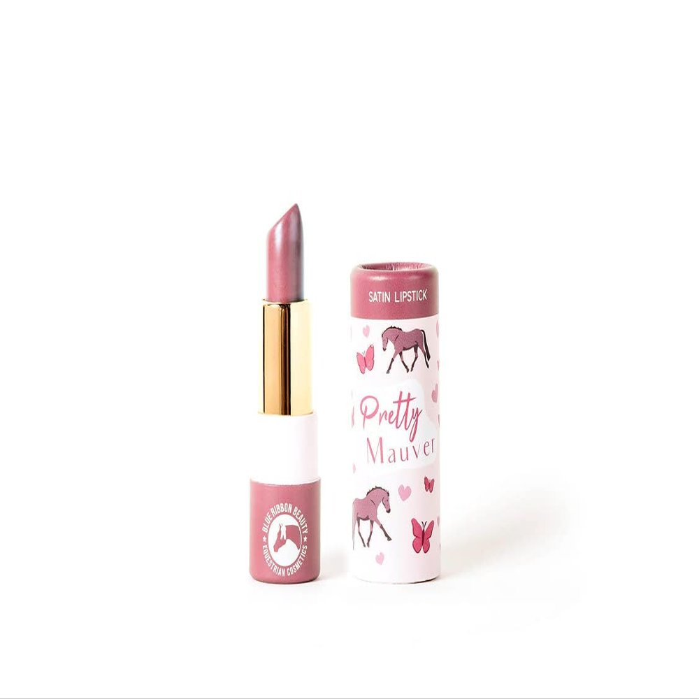 Blue Ribbon Beauty Equestrian Cosmetics Equine Themed Satin Lipstick - Pretty Mauver