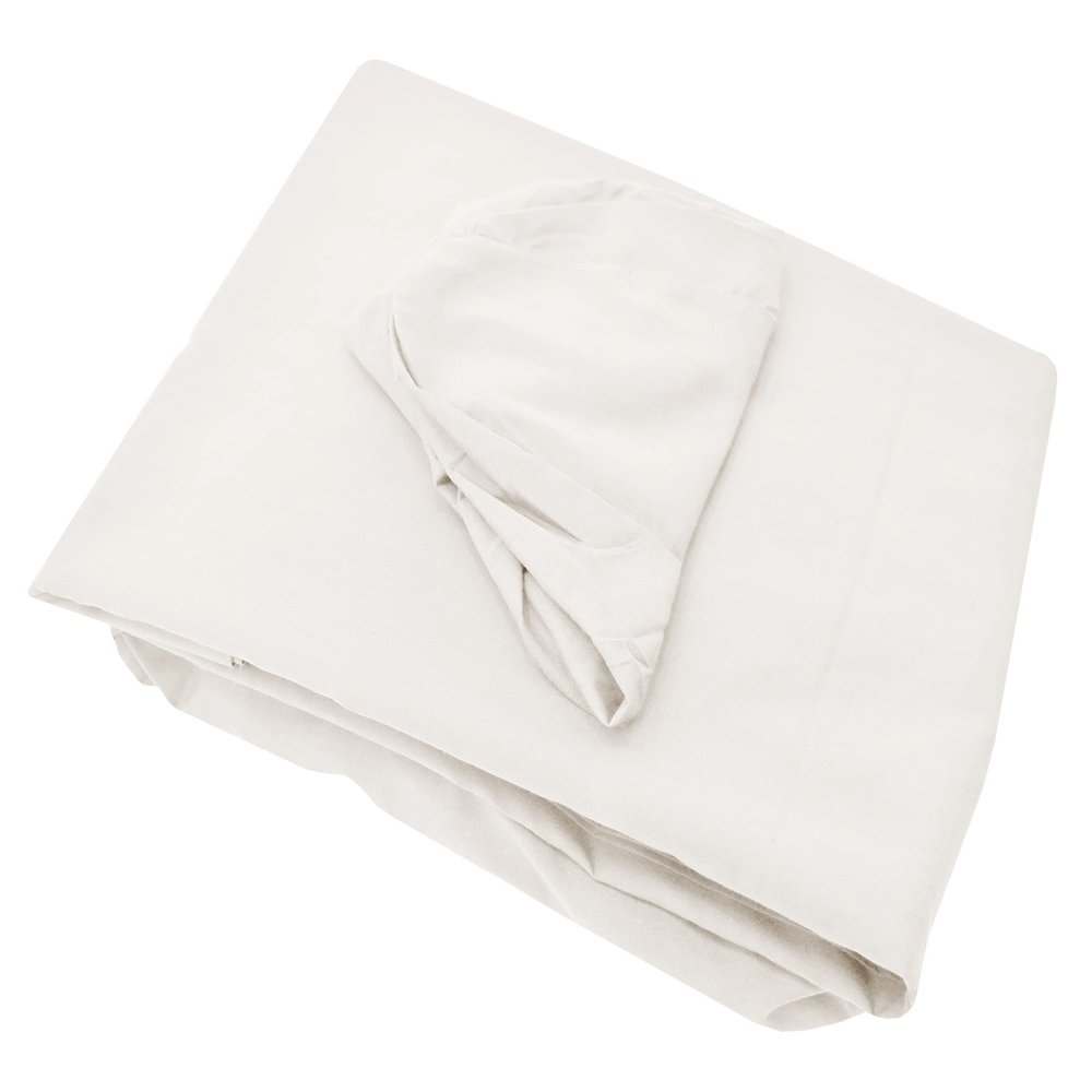 Body Works Linen Massage Table Poly Cotton Sheet 3 Piece Set Flitted Sheet Flat Sheet Face Rest Cover Universal Size Colors (White)