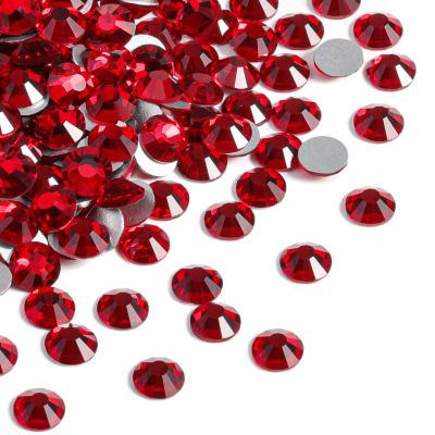 Beadsland 2880pcs Flat Back Crystal Rhinestones Round Gems for Nail Art and Craft Glue Fix,Dark Siam,SS16,3.8-4.0mm