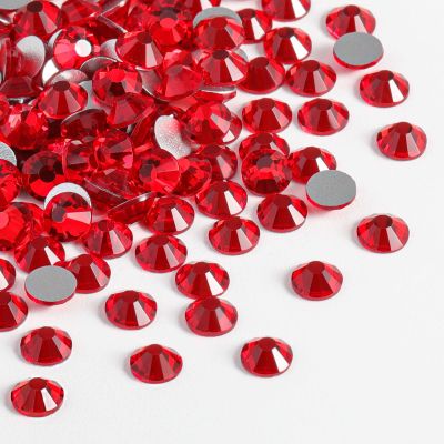 Beadsland 2880pcs Flat Back Crystal Rhinestones Round Gems for Nail Art and Craft Glue Fix,Light Siam,SS20,4.6-4.8mm