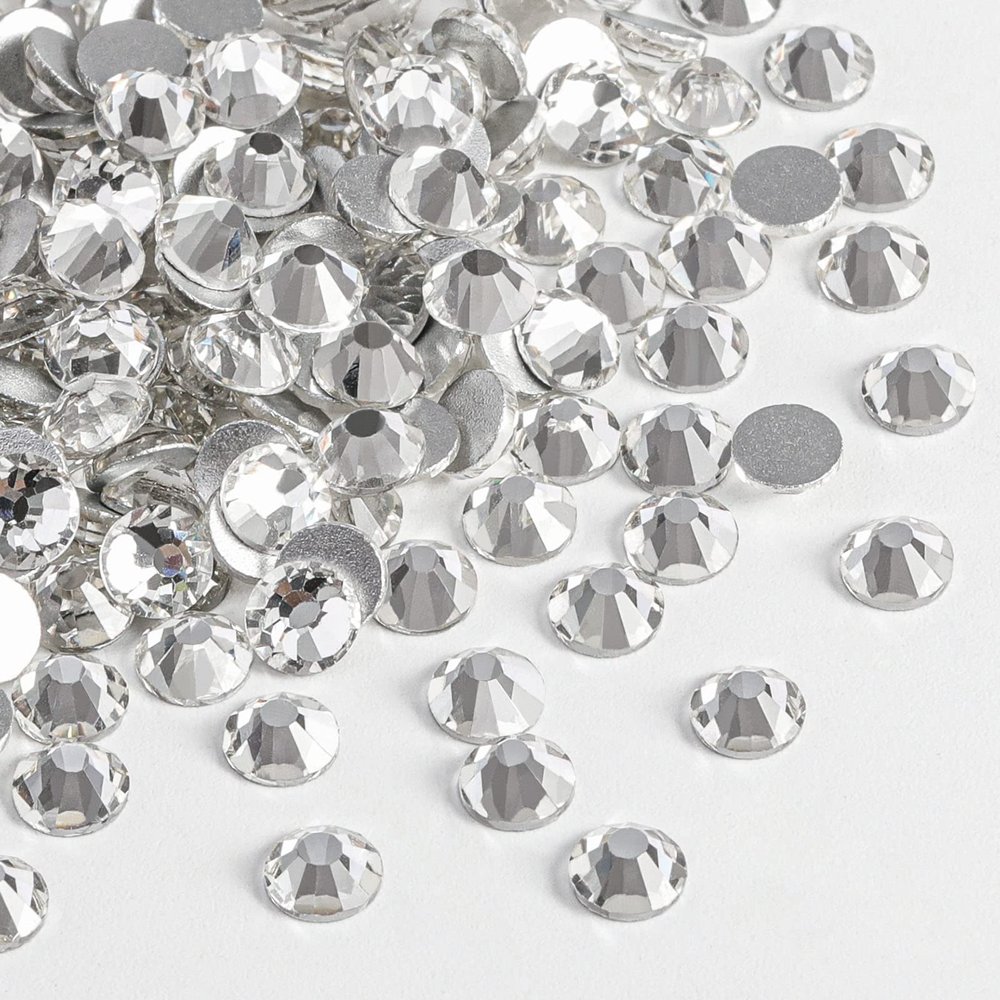 Beadsland 2880pcs Flat Back Crystal Rhinestones Round Gems for Nail Art and Craft Glue Fix, Crystal,SS20,4.6-4.8mm