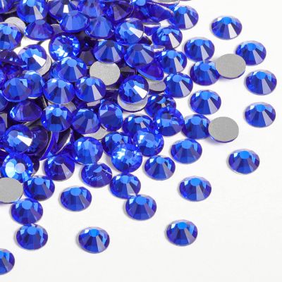 Beadsland 2880pcs Flat Back Crystal Rhinestones Round Gems for Nail Art and Craft Glue Fix,Sapphire,SS20,4.6-4.8mm
