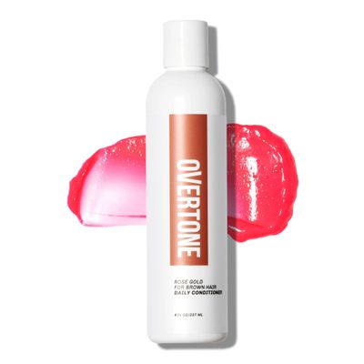 Overtone Daily Color Depositing Conditioner for Hair, Rose Gold:Temporary Pigment with Shea, Coconut & Avocado Oils, Hydrating, Vegan & Cruelty-Free, All Hair Types, 8oz.