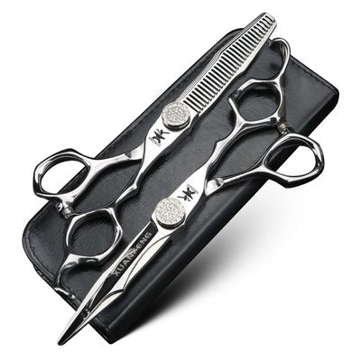 CNC Craft Hair Cutting Scissors 6 inch JP440C Steel Professional Hair Cutting Scissors and thinning Scissors, Hair Modeling Tool Scissors (2 PCS)
