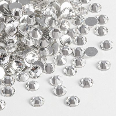 Beadsland 2880pcs Flat Back Crystal Rhinestones Round Gems for Nail Art and Craft Glue Fix, Crystal,SS16,3.8-4.0mm