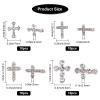CRASPIRE 40pcs Cross Nail Charms 4 Style Silver Rhinestone Cross Nail Studs Charms 3D Luxury Flat-Back Diamond Crystal Rhinestones Gems Metal Alloy for DIY Nail Art Jewelry Decoration view 2