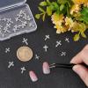 CRASPIRE 40pcs Cross Nail Charms 4 Style Silver Rhinestone Cross Nail Studs Charms 3D Luxury Flat-Back Diamond Crystal Rhinestones Gems Metal Alloy for DIY Nail Art Jewelry Decoration view 3