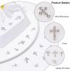 CRASPIRE 40pcs Cross Nail Charms 4 Style Silver Rhinestone Cross Nail Studs Charms 3D Luxury Flat-Back Diamond Crystal Rhinestones Gems Metal Alloy for DIY Nail Art Jewelry Decoration view 4