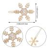 4 PACK Snowflake Rhinestone Hair Clips Winter Holiday Crystal Hairpin Barrette Wedding Bridal Hair Accessories for Women Girls view 2