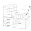 Cq acrylic 2 Pack Clear Makeup Storage Organizer,Stackable 6 Drawers Make Up Organizers,Cute Desk Organizer for Vanity Jewelry,Hair Clip,Beauty,Skincare Product Bathroom Counter Organizers and Storage view 1