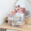 Cq acrylic 2 Pack Clear Makeup Storage Organizer,Stackable 6 Drawers Make Up Organizers,Cute Desk Organizer for Vanity Jewelry,Hair Clip,Beauty,Skincare Product Bathroom Counter Organizers and Storage view 3