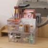 Cq acrylic 2 Pack Clear Makeup Storage Organizer,Stackable 6 Drawers Make Up Organizers,Cute Desk Organizer for Vanity Jewelry,Hair Clip,Beauty,Skincare Product Bathroom Counter Organizers and Storage view 4