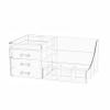 Cq acrylic 1 Pack Clear Make Up Organizer Countertop,Stackable 3 Drawers Makeup Storage,Cute Vanity Organizers for Dresser Hair Clip,Jewelry,Beauty Product Desk and Bathroom Organizers and Storage view 1