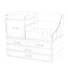 Cq acrylic 2 Pack Clear Make up Organizer Countertop,Stackable 5 Drawers Makeup Storage,Cute Vanity Organizers for dresser Hair Clip,Jewelry,Beauty Product Desk and Bathroom Organizers and Storage view 1