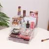 Cq acrylic 2 Pack Clear Make up Organizer Countertop,Stackable 5 Drawers Makeup Storage,Cute Vanity Organizers for dresser Hair Clip,Jewelry,Beauty Product Desk and Bathroom Organizers and Storage view 3