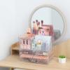 Cq acrylic 2 Pack Clear Make up Organizer Countertop,Stackable 5 Drawers Makeup Storage,Cute Vanity Organizers for dresser Hair Clip,Jewelry,Beauty Product Desk and Bathroom Organizers and Storage view 4