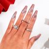 MLEN DIARY Press on Nails Coffin Medium Fake Nails Acrylic Full Cover Stick on Nails Valentines False Nails for Women and Girls (24 PCS) view 2