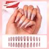 MLEN DIARY Press on Nails Coffin Medium Fake Nails Acrylic Full Cover Stick on Nails Valentines False Nails for Women and Girls (24 PCS) view 3
