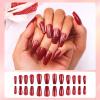 MLEN DIARY Press on Nails Coffin Medium Fake Nails Acrylic Full Cover Stick on Nails Valentines False Nails for Women and Girls (24 PCS) view 4