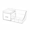 Cq acrylic1 Pack Clear Makeup Organizer Countertop,Stackable 1 Drawers Skincare Organizer,Cute Skin Care Organizer for Vanity Hair Clip,Jewelry,Beauty Product Desk and Make Up Organizers for Vanity view 1