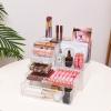 Cq acrylic 2 Pack Clear Make Up Organizers for Vanity,Stackable 5 Drawers Make Up Organizer,Cute Desk Organizer for Vanity Jewelry,Hair Clip,Beauty,Skincare Product Dresser Acrylic Drawer Organizer view 2