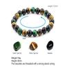 ASTROGHAR Natural Black Obsidian Hematite Green Tiger's Eye Crystals Triple Protection With Evil Eye Crystals Bracelet For Men And Women, Standard, Crystal, Tiger's Eye view 2