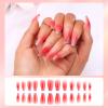 MLEN DIARY Press on Nails Coffin Medium Fake Nails Acrylic Full Cover Stick on Nails Valentines False Nails for Women and Girls (24 PCS) view 3