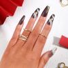 MLEN DIARY Press on Nails Coffin Medium Fake Nails Acrylic Full Cover Stick on Nails Valentines False Nails for Women and Girls (24 PCS) view 2
