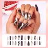 MLEN DIARY Press on Nails Coffin Medium Fake Nails Acrylic Full Cover Stick on Nails Valentines False Nails for Women and Girls (24 PCS) view 3
